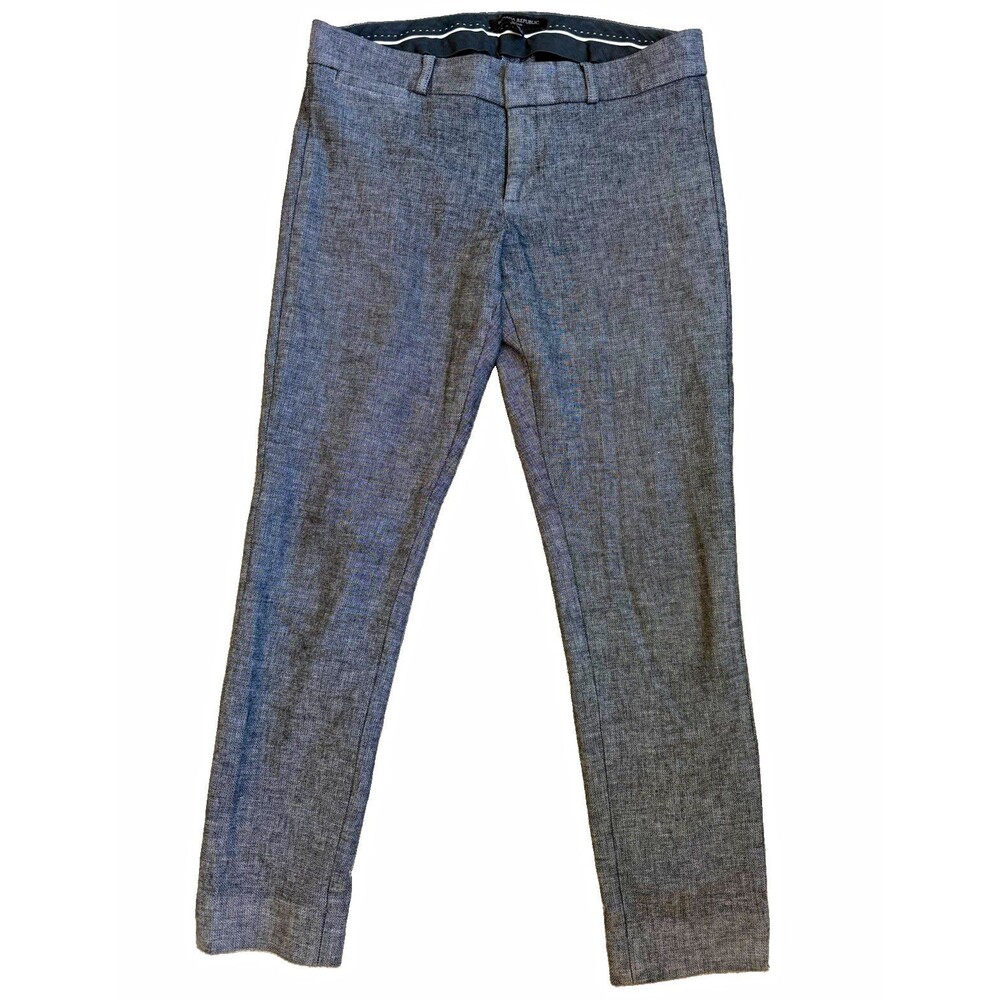 Banana Republic Sloan Women’s Heather Gray Dress Pants Flat Front Zip Size 4